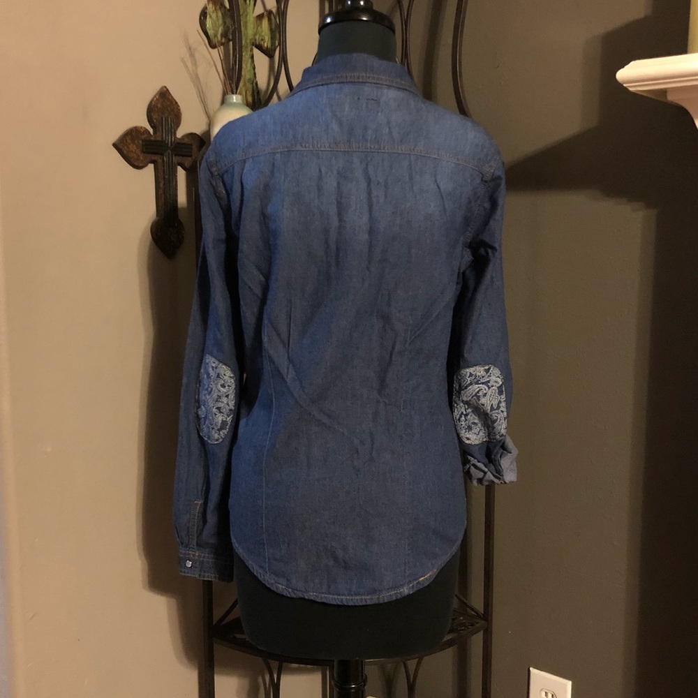 Miss Posh Denim Button Down Shirt - Picture 3 of 8